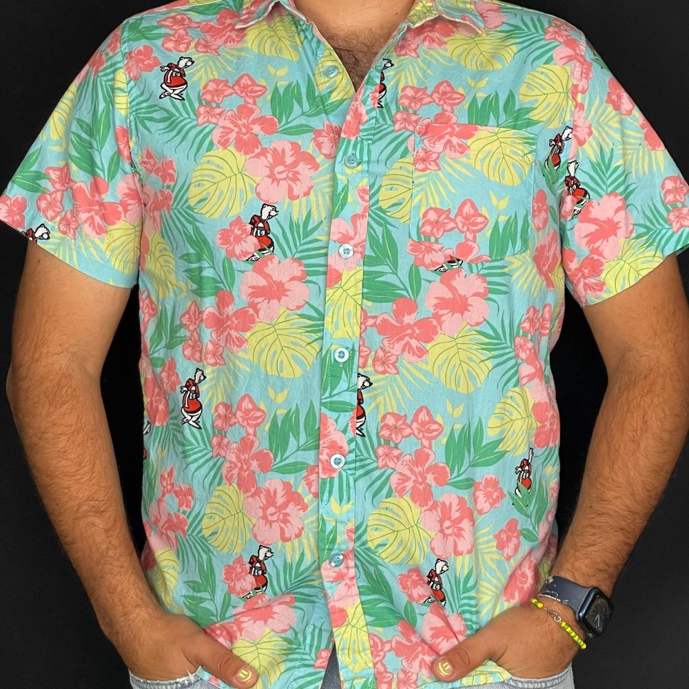 Floral Slush Puppie button up shirt ICEE Company